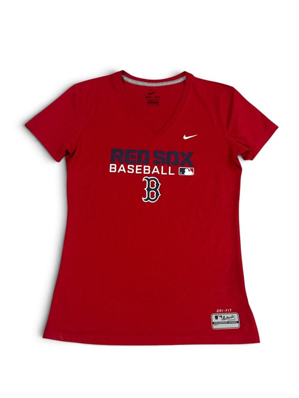 Nike Red Boston Red Sox V-Neck Tee Dri-Fit